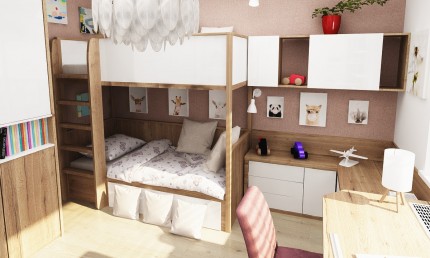 Projekt študentskej izby s poschodovou posteľou / Zvolen
