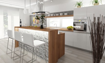 Moderná kuchyňa s betónovou zástenou / Martin