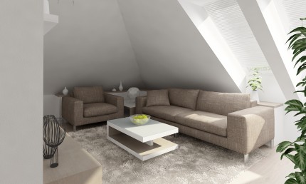 Návrh obývačky v podkroví / Tomčany