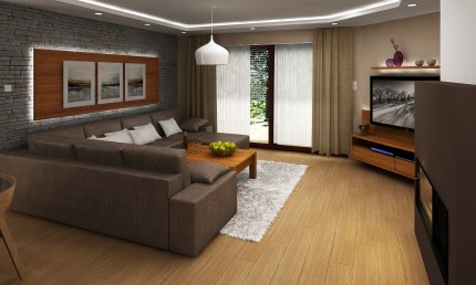 Návrh obývačky rodinného domu / Bystrička