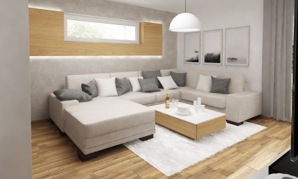 Projekt modernej obývačky / Valča