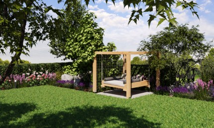 Vizuálny návrh menšej záhradky pre relax / Kolín nad Rýnom 